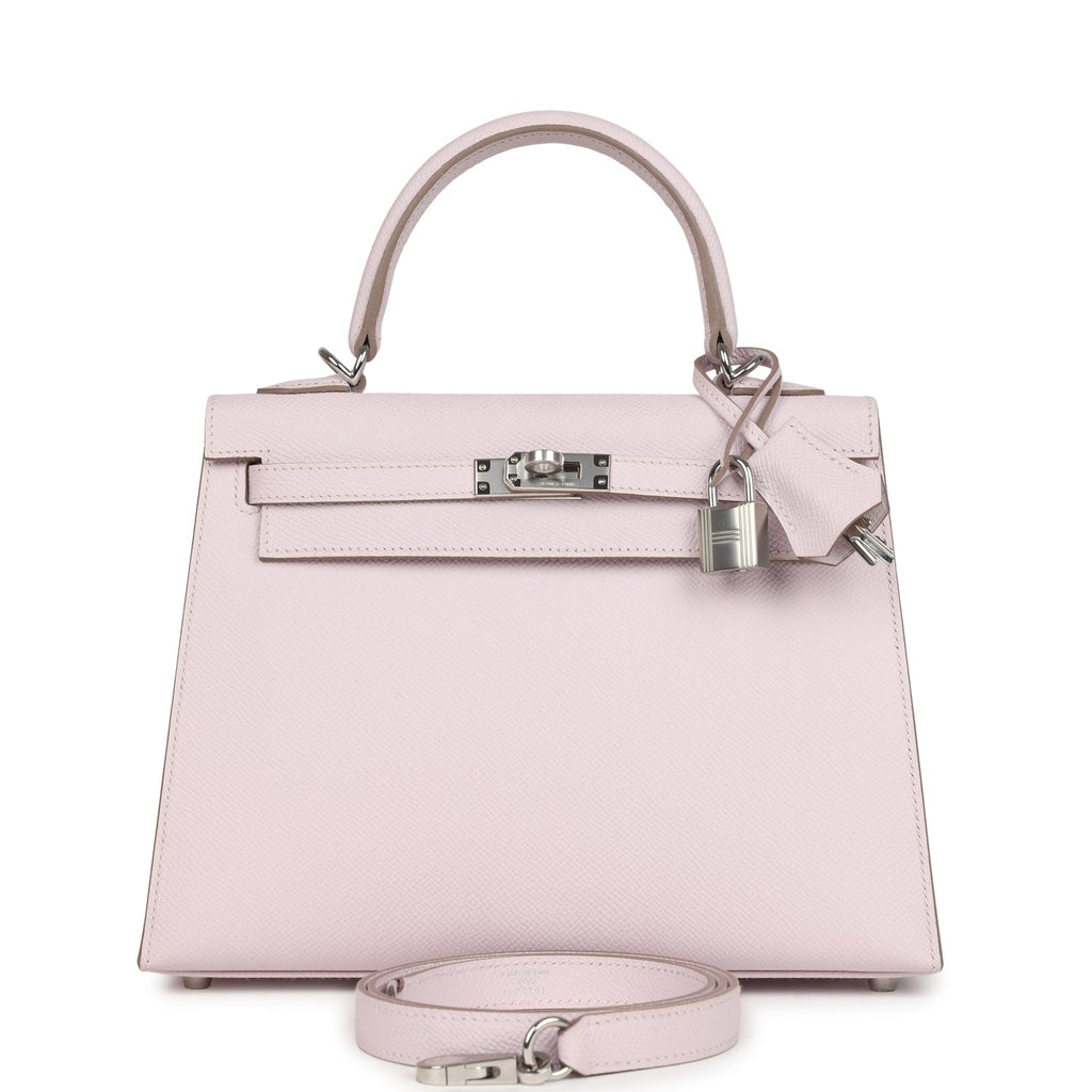 Kelly Sellier 25 Mauve Pale Epsom Palladium Hardware
