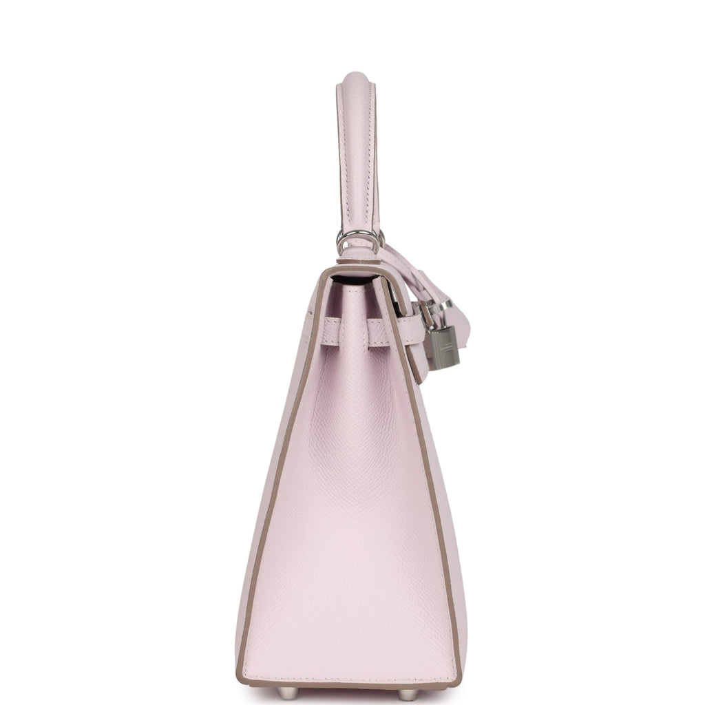 Kelly Sellier 25 Mauve Pale Epsom Palladium Hardware