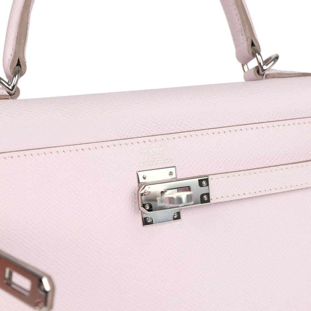 Kelly Sellier 25 Mauve Pale Epsom Palladium Hardware