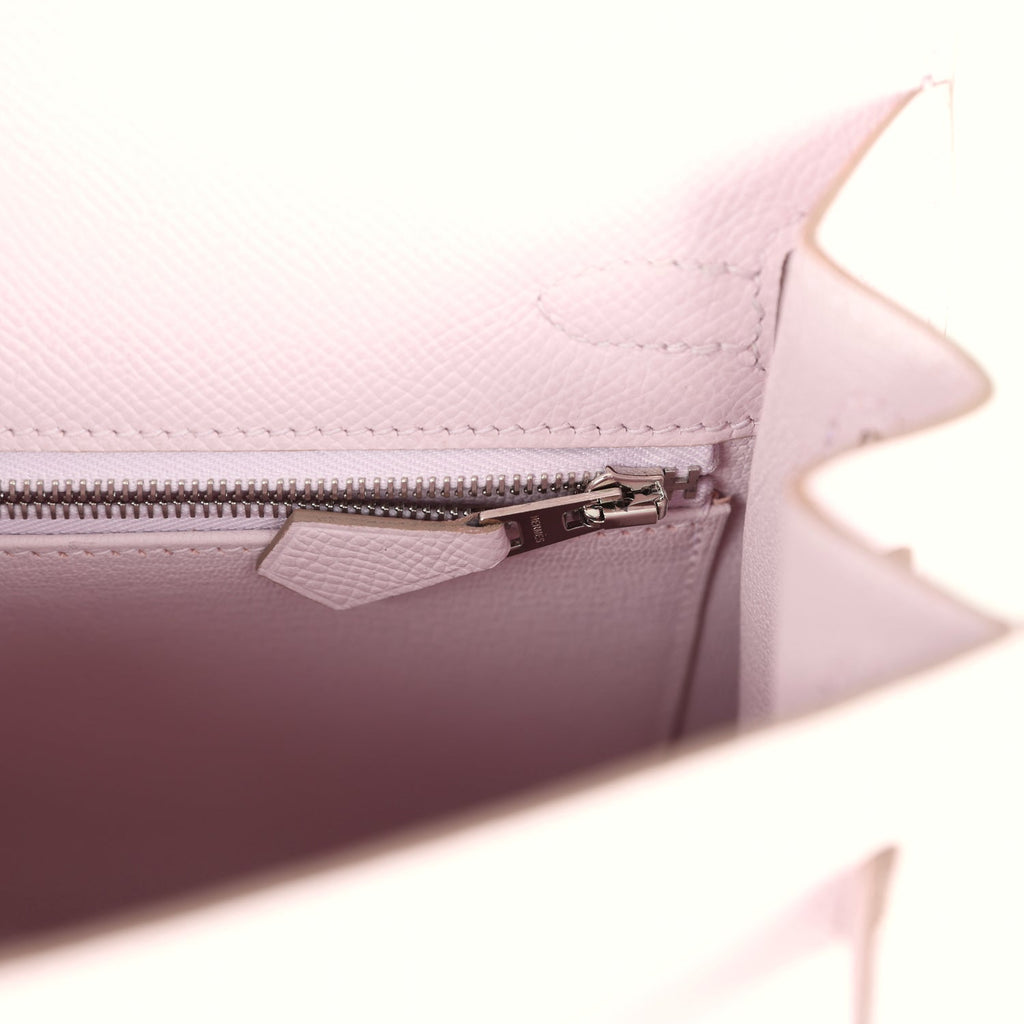 Kelly Sellier 25 Mauve Pale Epsom Palladium Hardware