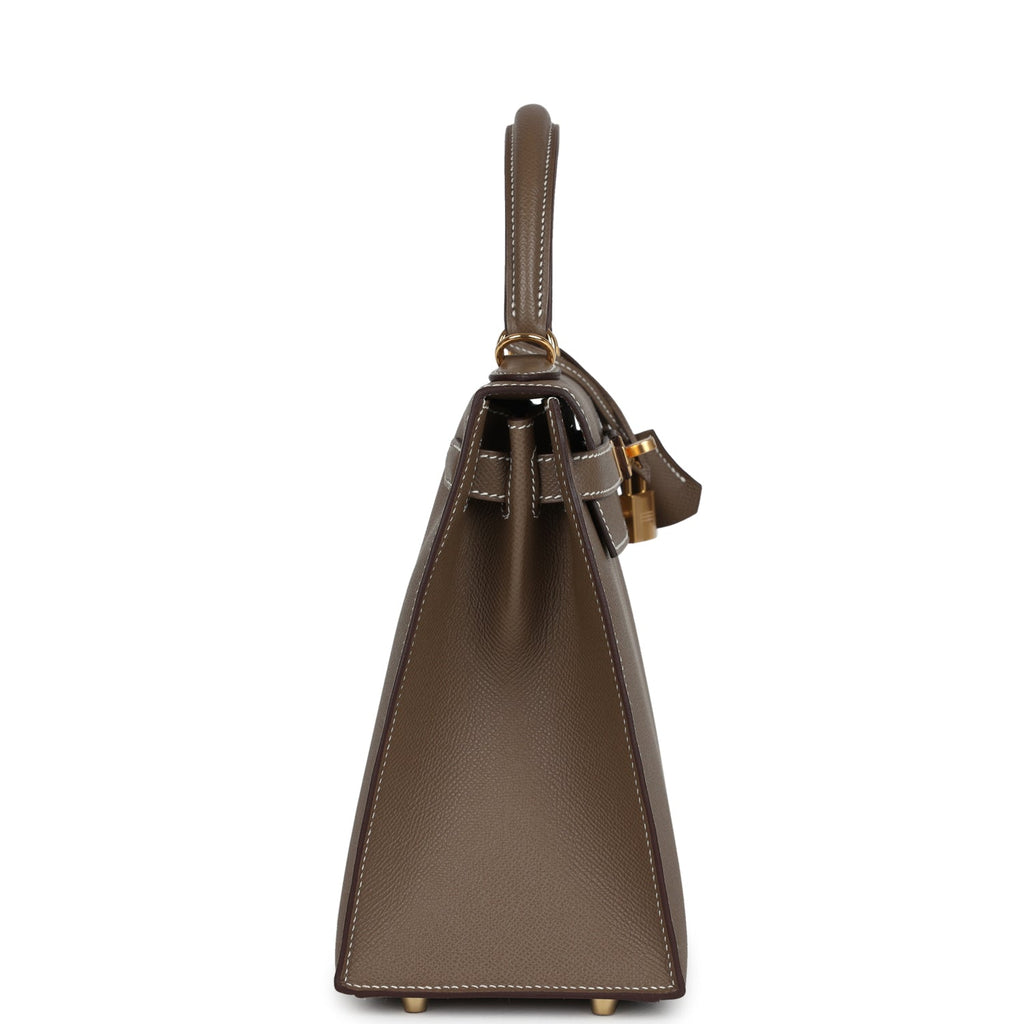 Kelly Sellier 28 Etoupe Epsom Gold Hardware