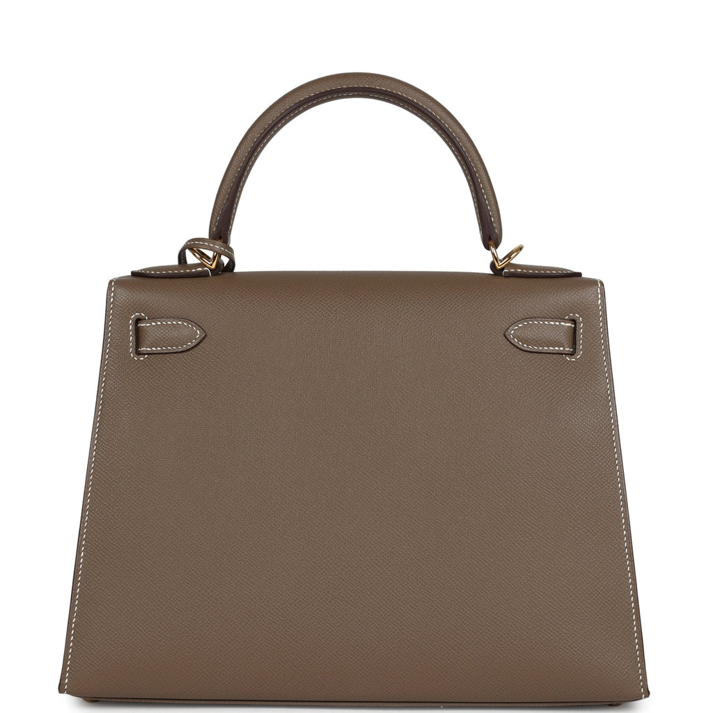 Kelly Sellier 28 Etoupe Epsom Gold Hardware