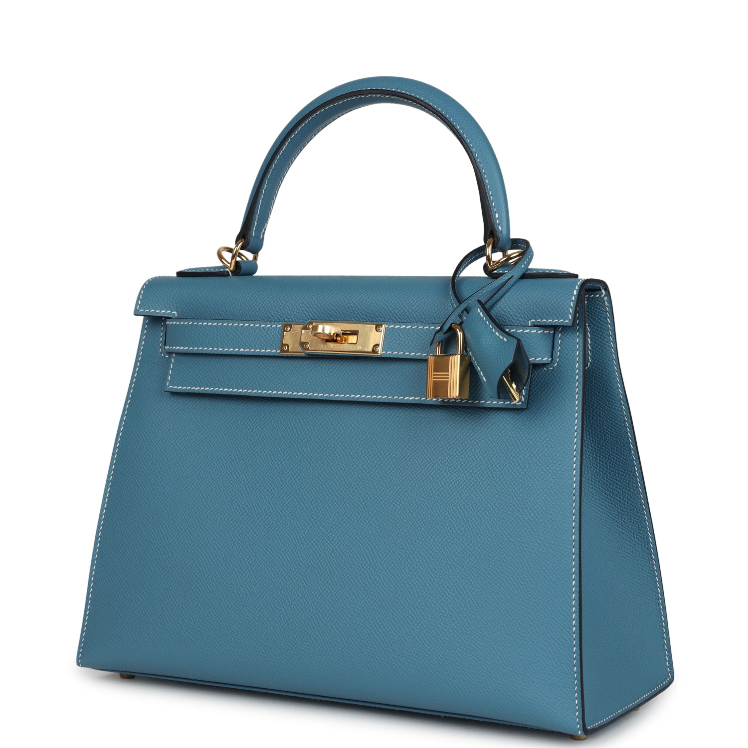 Kelly Sellier 28 Blue Jean Epsom Gold Hardware