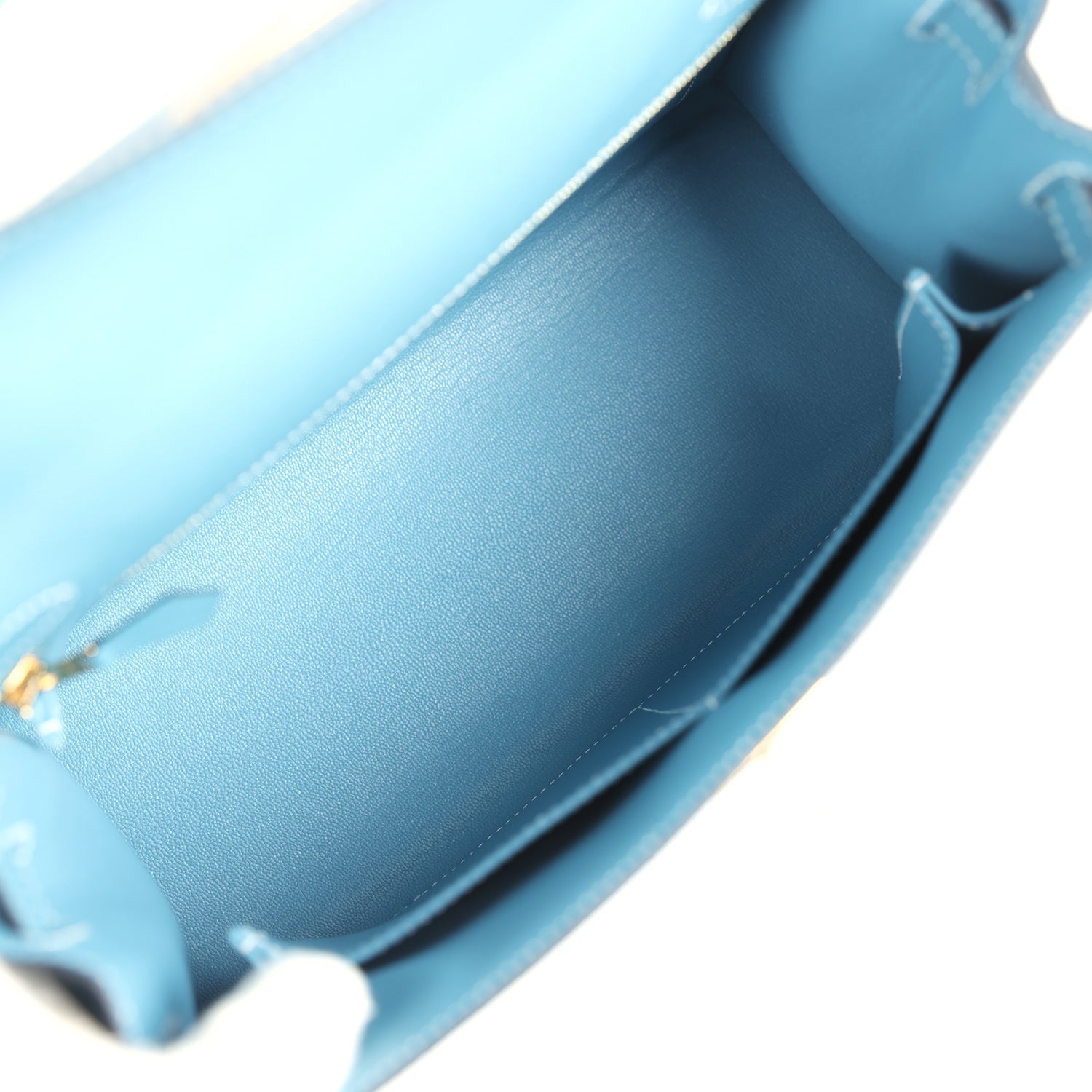 Kelly Sellier 28 Blue Jean Epsom Gold Hardware
