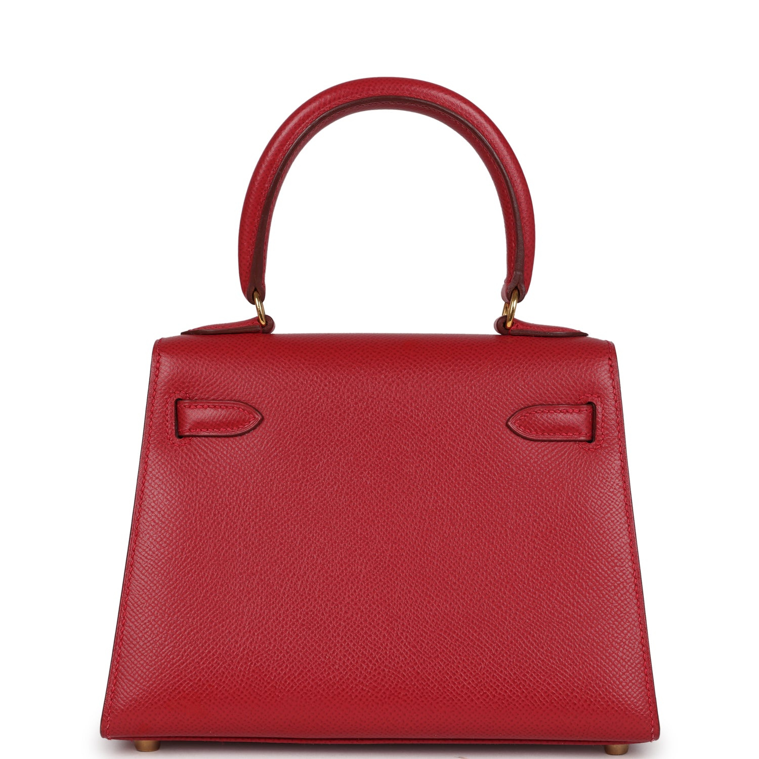 Vintage Kelly Sellier 20 Rouge Vif Courchevel Gold Hardware