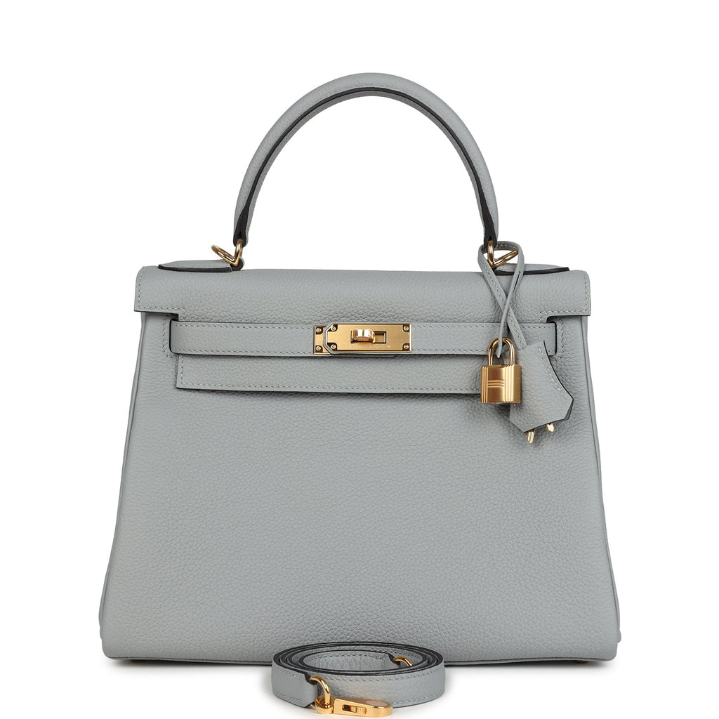 Kelly Retourne 28 Bleu Glacier Togo Gold Hardware