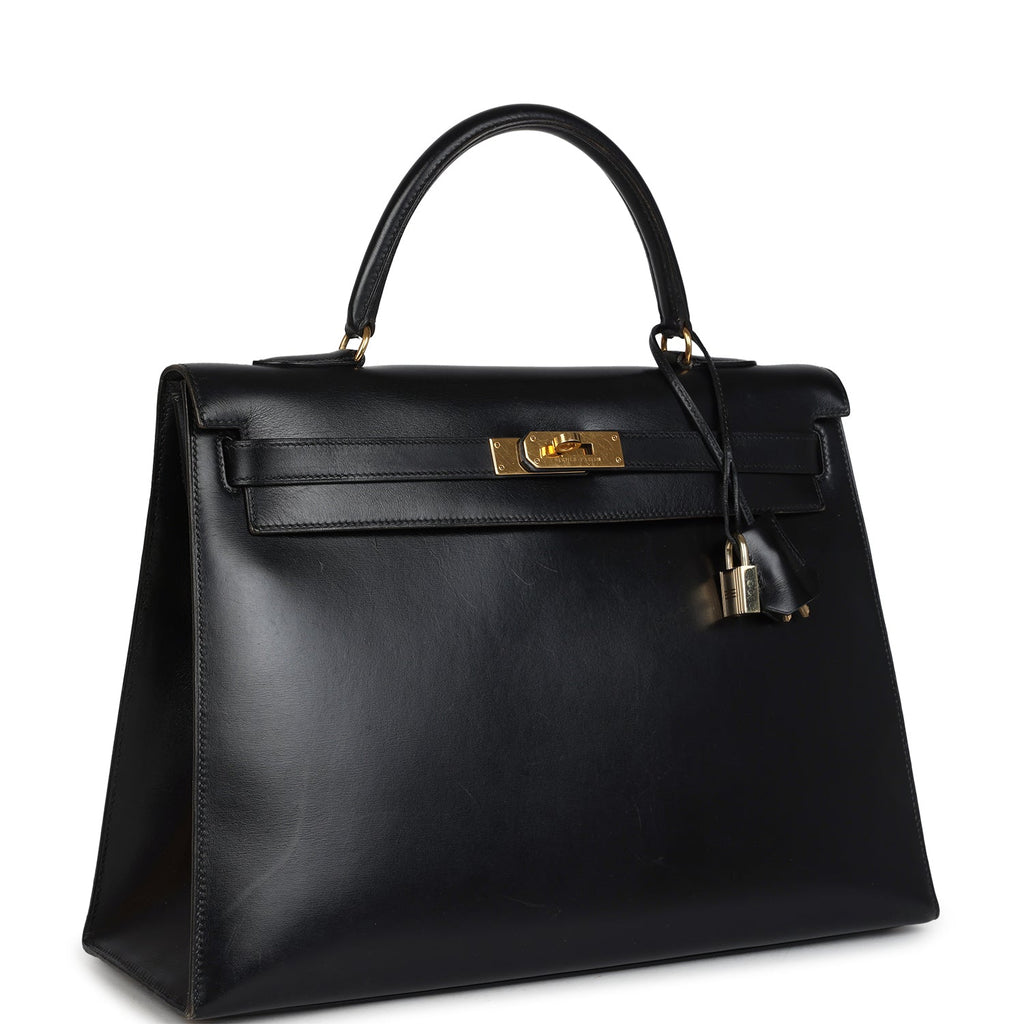 Vintage Kelly Sellier 35 Black Box Gold Hardware