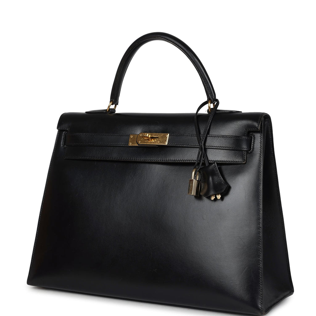Vintage Kelly Sellier 35 Black Box Gold Hardware