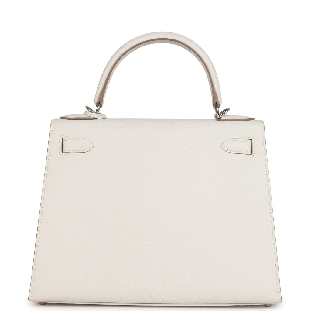 Kelly Sellier 28 Gris Pale Epsom Palladium Hardware