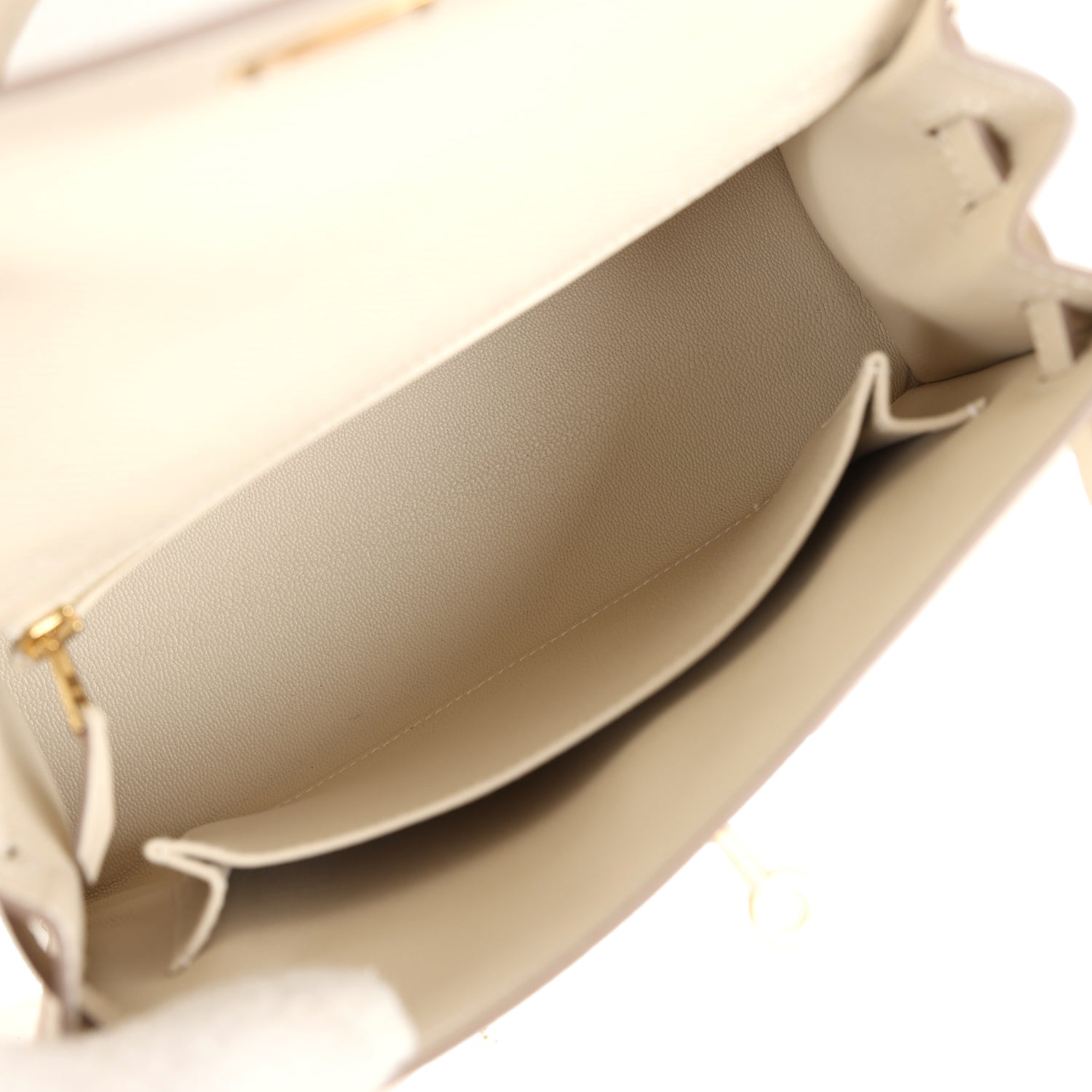 Kelly Sellier 25 Craie Epsom Gold Hardware