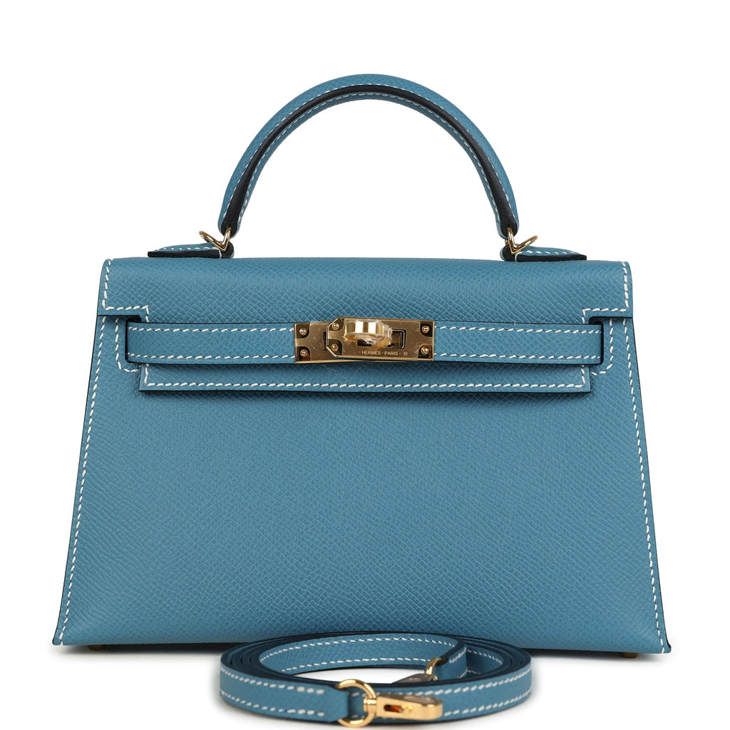 Kelly Sellier 20 Blue Jean Epsom Gold Hardware