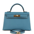 Kelly Sellier 20 Blue Jean Epsom Gold Hardware