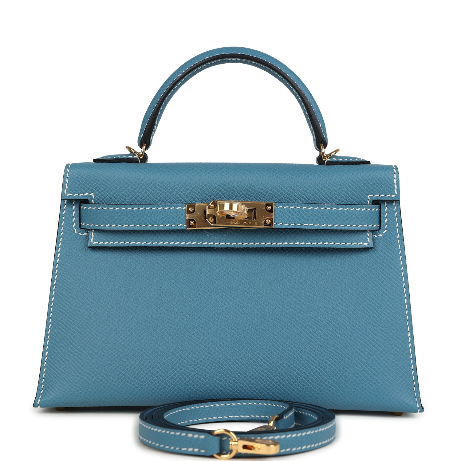 Kelly Sellier 20 Blue Jean Epsom Gold Hardware