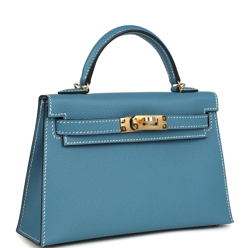 Kelly Sellier 20 Blue Jean Epsom Gold Hardware