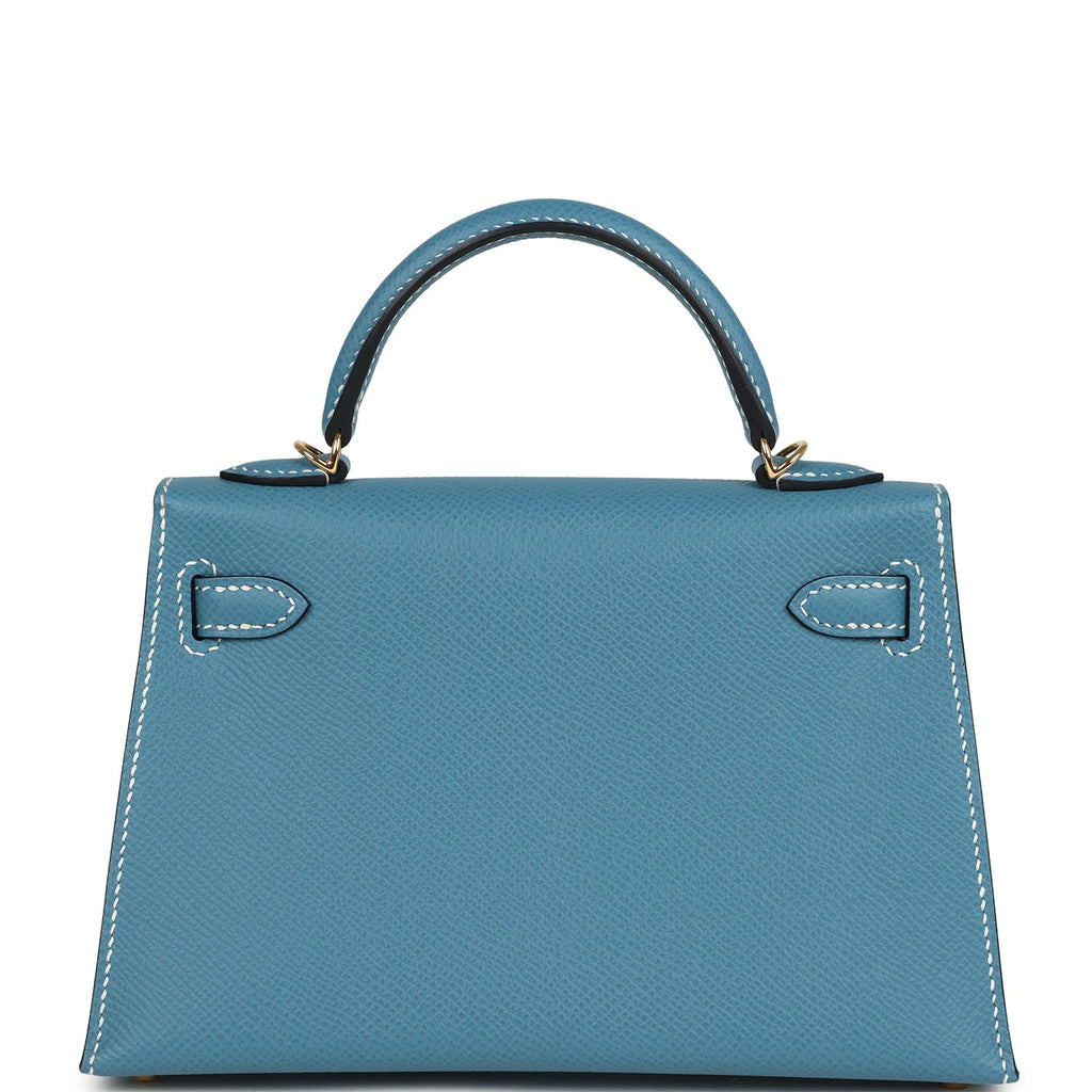 Kelly Sellier 20 Blue Jean Epsom Gold Hardware