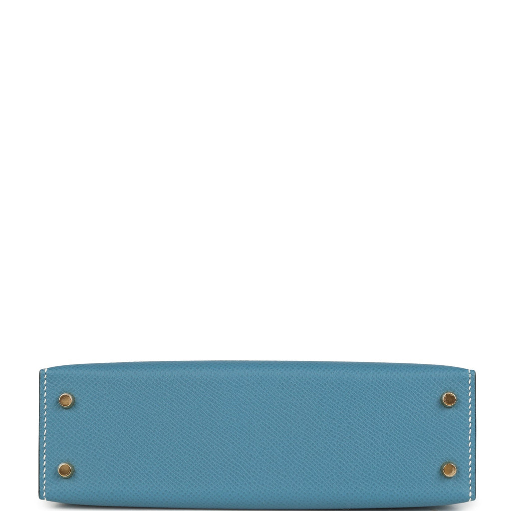Kelly Sellier 20 Blue Jean Epsom Gold Hardware