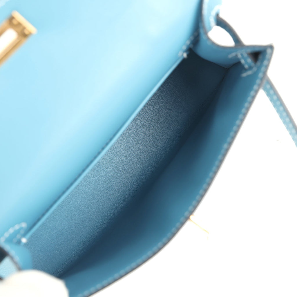 Kelly Sellier 20 Blue Jean Epsom Gold Hardware