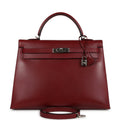 Vintage Kelly Sellier 35 Rouge H Box Palladium Hardware