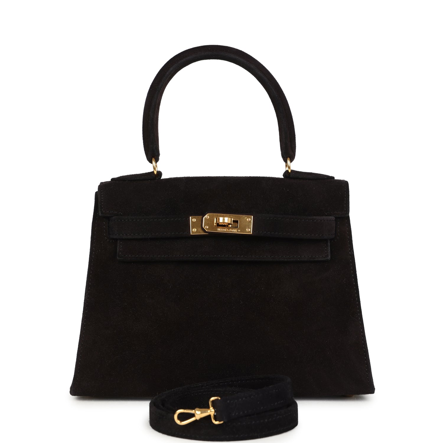Vintage Kelly Sellier 20 Black Doblis Gold Hardware