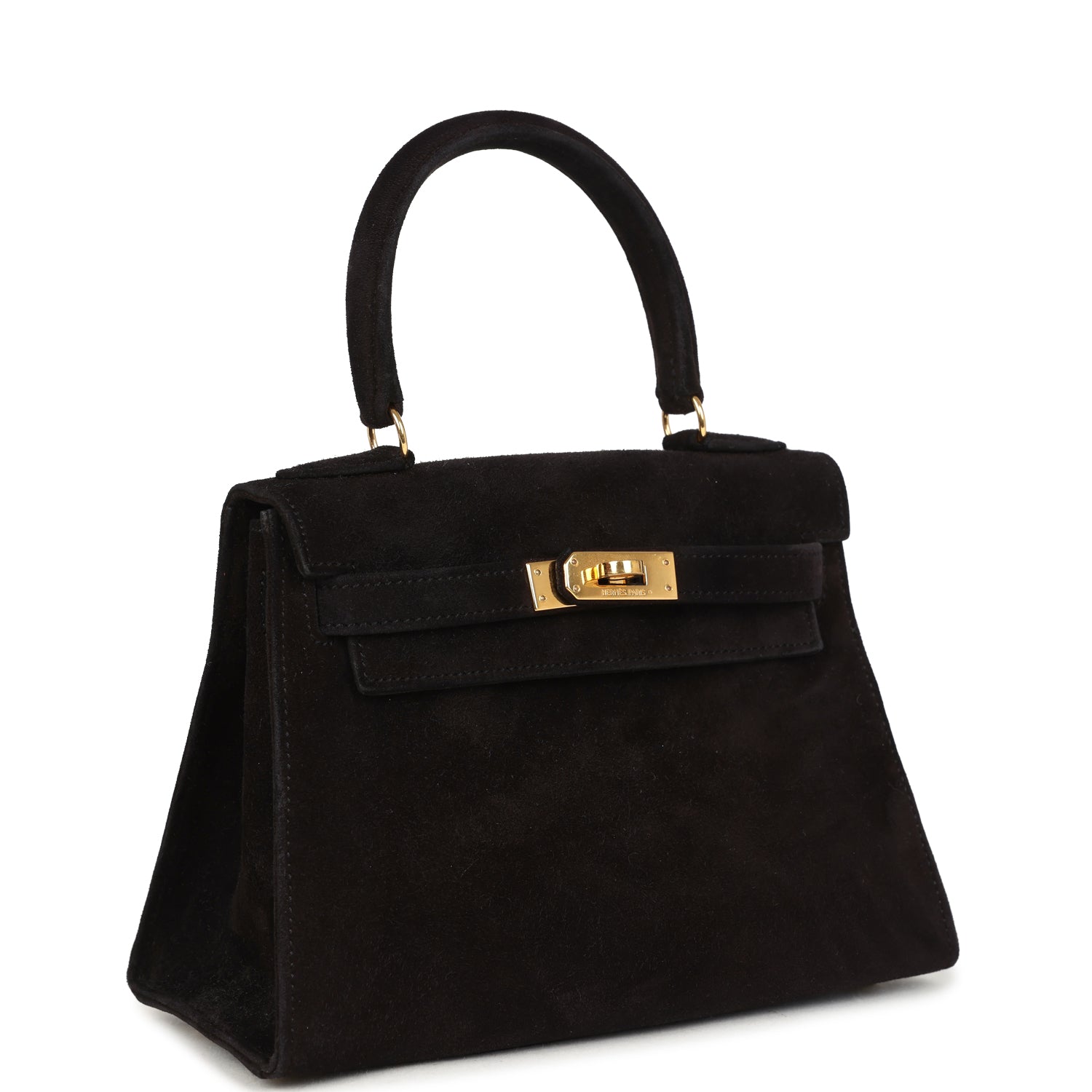 Vintage Kelly Sellier 20 Black Doblis Gold Hardware