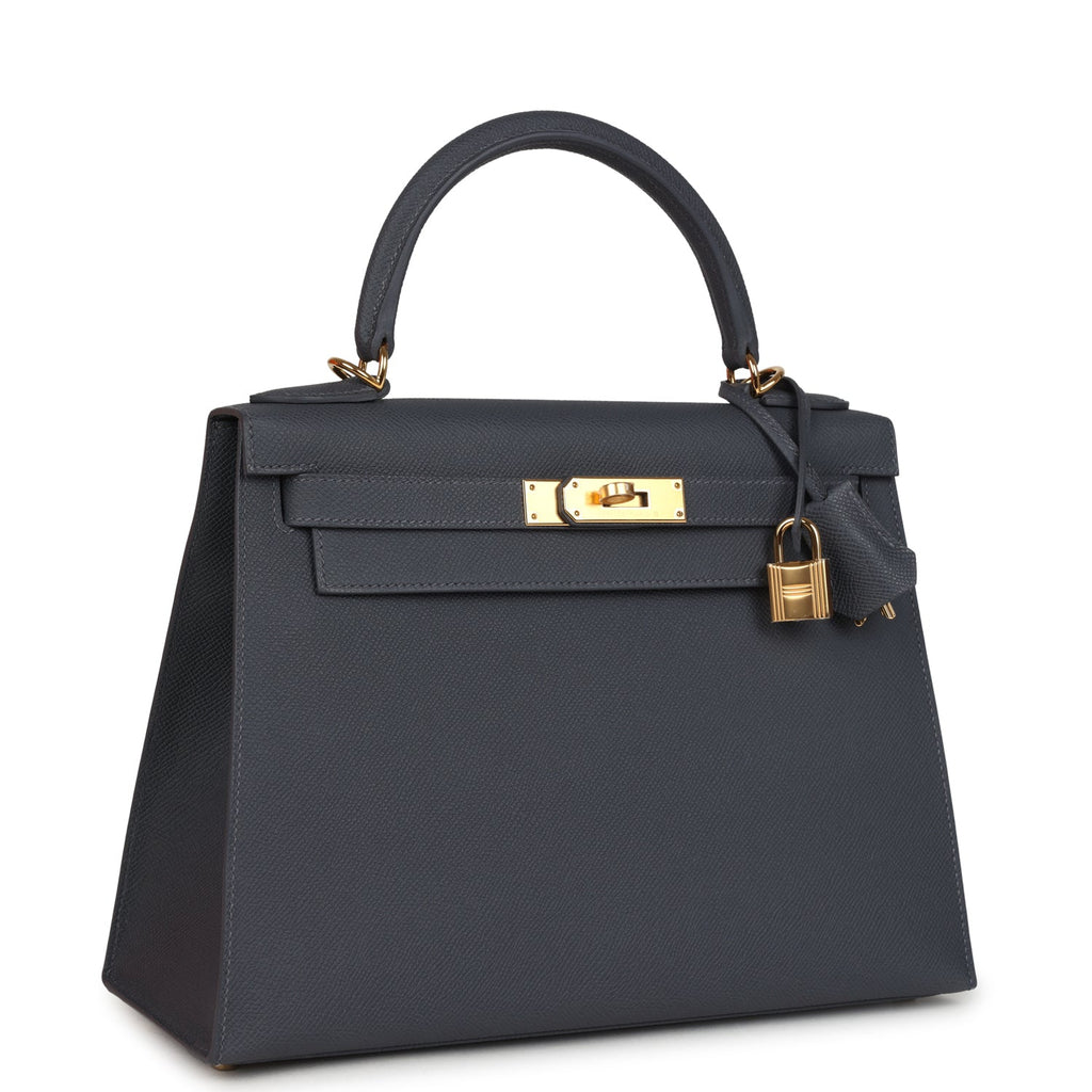 Kelly Sellier 28 Ardoise Epsom Gold Hardware