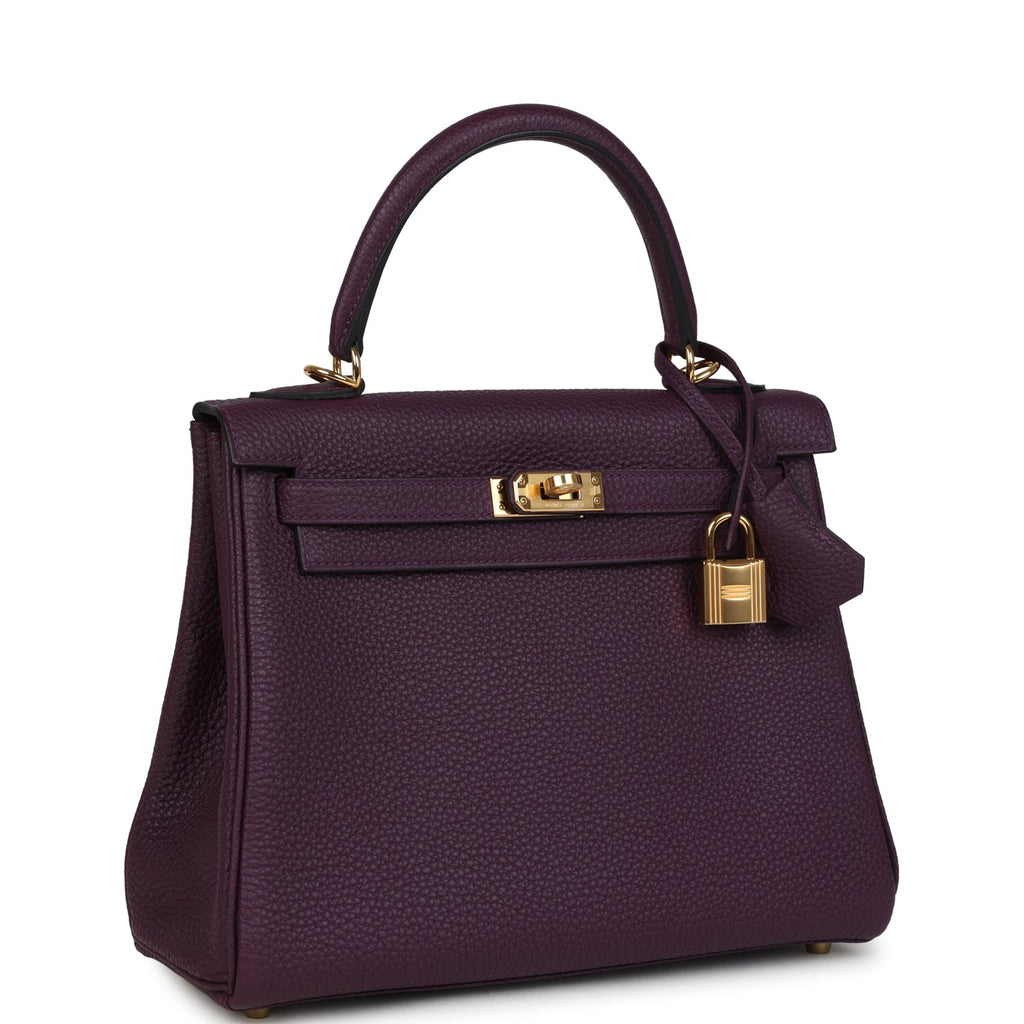 Kelly Retourne 25 Cassis Togo Gold Hardware
