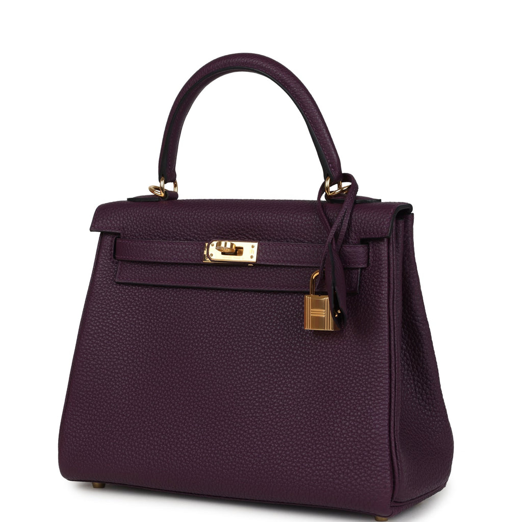 Kelly Retourne 25 Cassis Togo Gold Hardware
