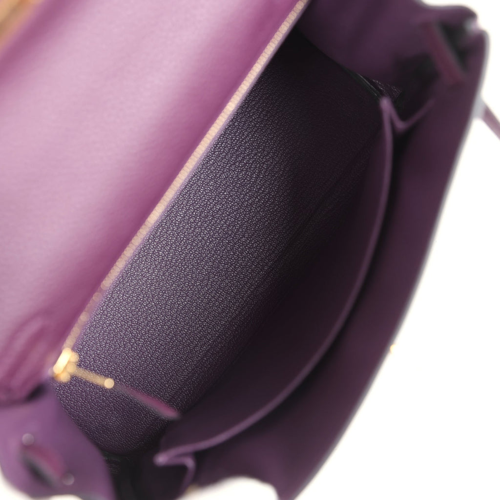 Kelly Retourne 25 Cassis Togo Gold Hardware