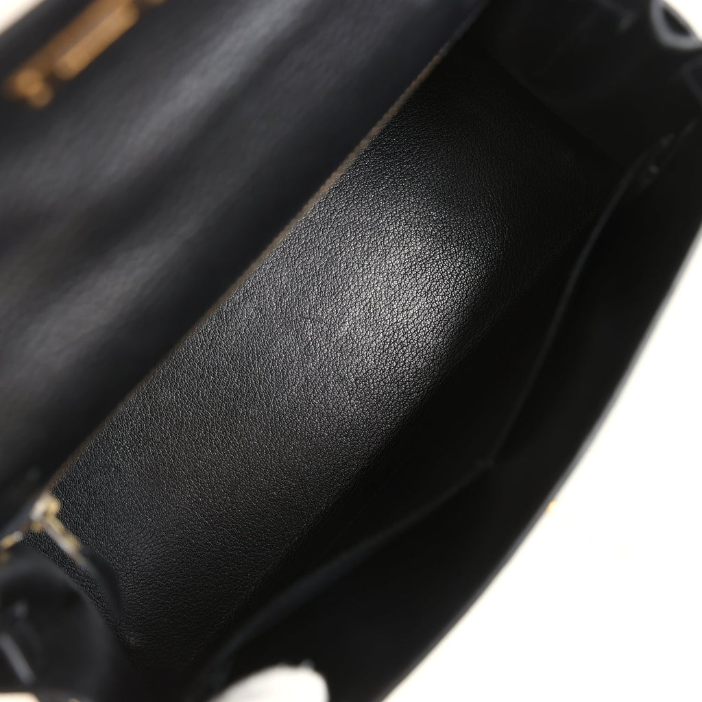 Vintage Kelly Sellier 28 Black Ardennes Gold Hardware