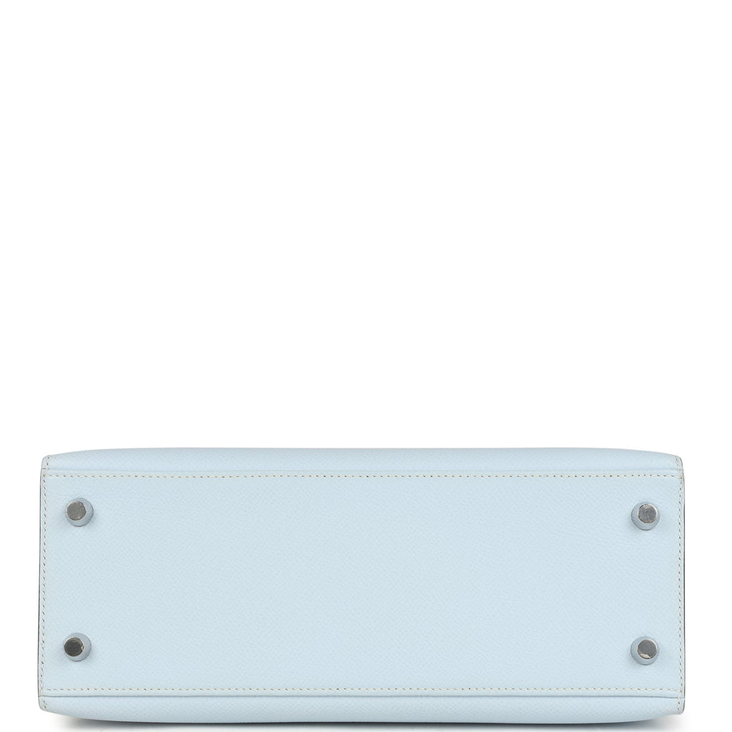 Kelly Sellier 25 Tri-Color Bleu Brume, Gold and Vert Jade Epsom Epsom Palladium Hardware