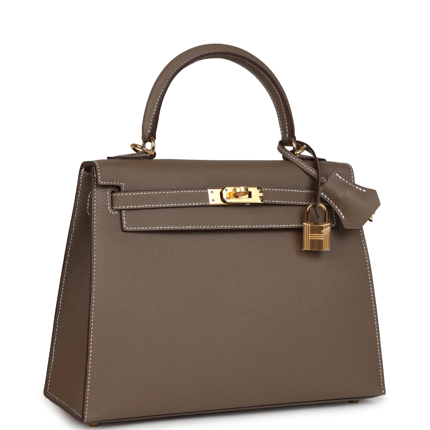 Kelly Sellier 25 Etoupe Epsom Gold Hardware