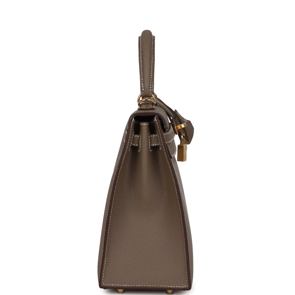 Kelly Sellier 25 Etoupe Epsom Gold Hardware