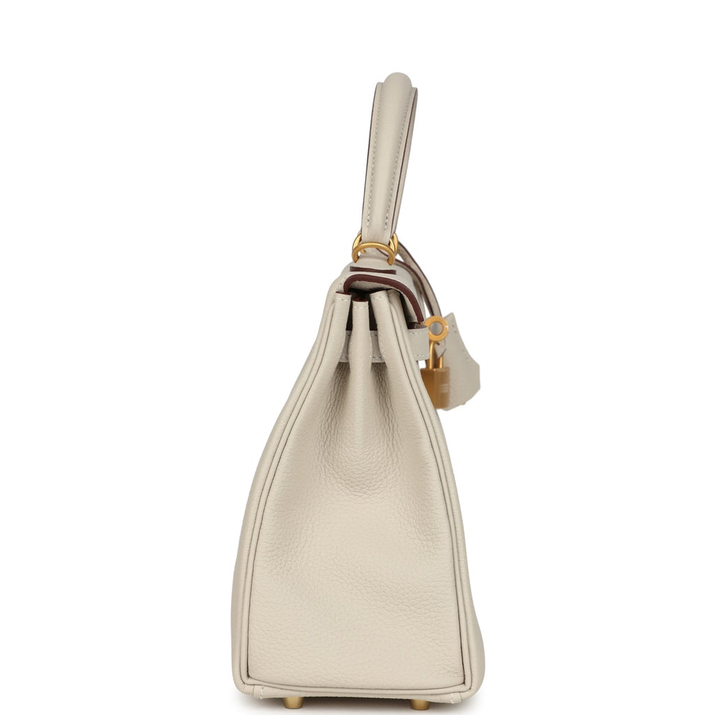 Special Order (HSS) Kelly Retourne 25 Craie Verso Togo Brushed Gold Hardware
