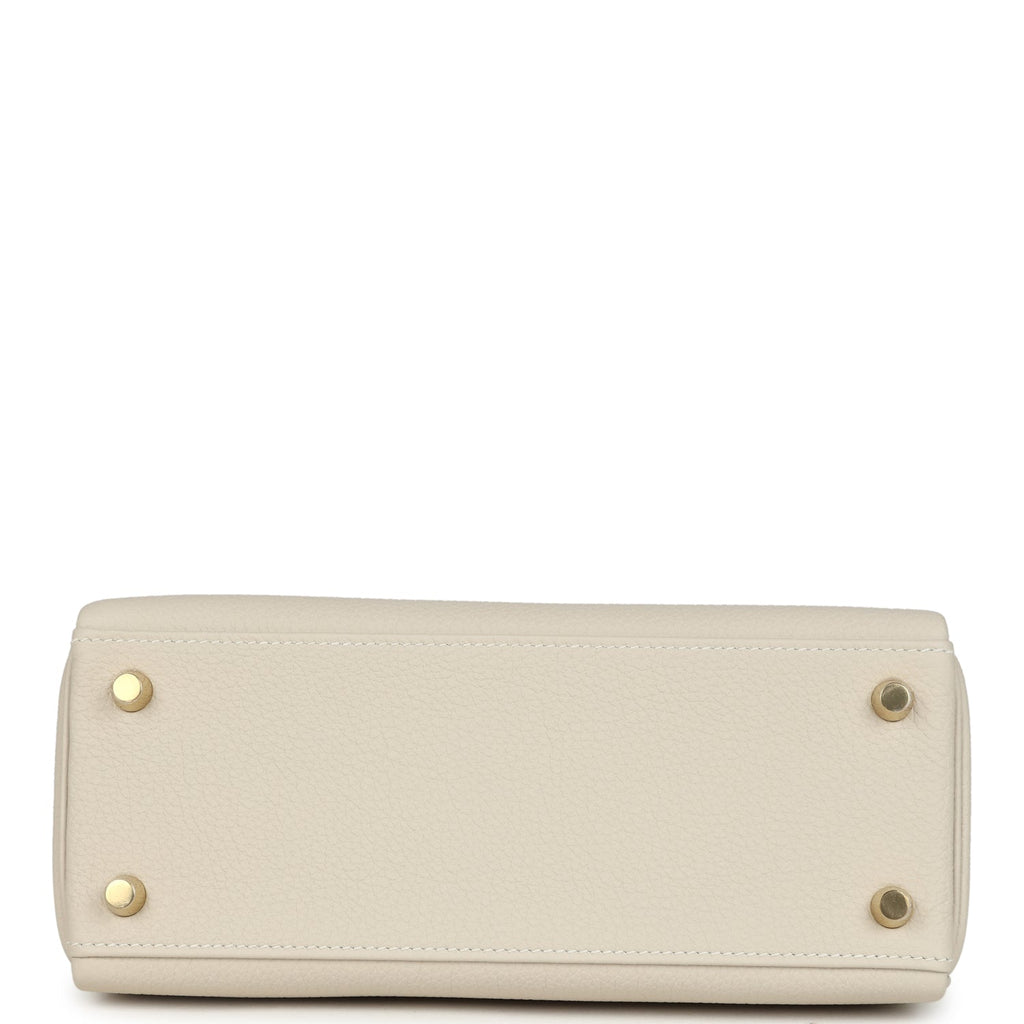 Special Order (HSS) Kelly Retourne 25 Craie Verso Togo Brushed Gold Hardware