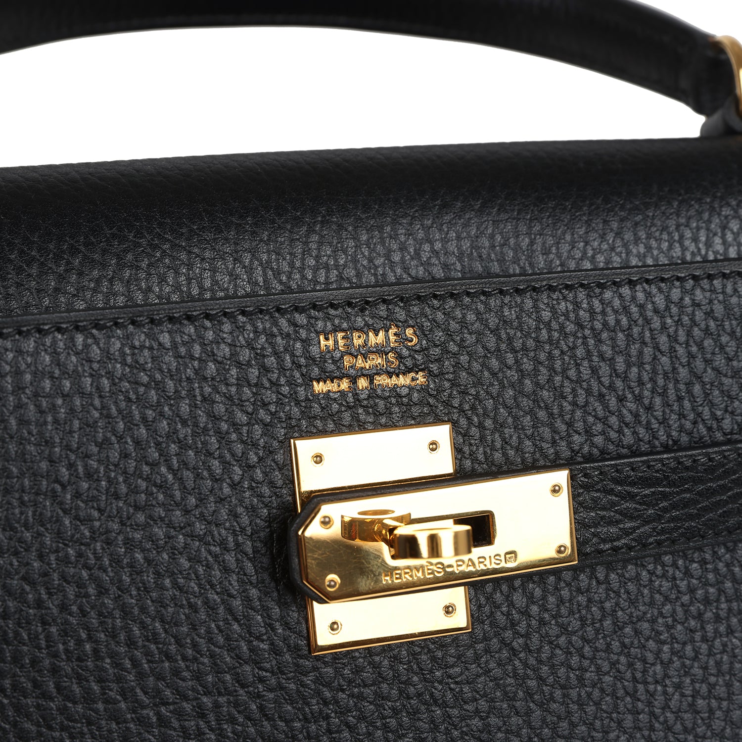 Vintage Kelly Sellier 35 Black Ardennes Gold Hardware