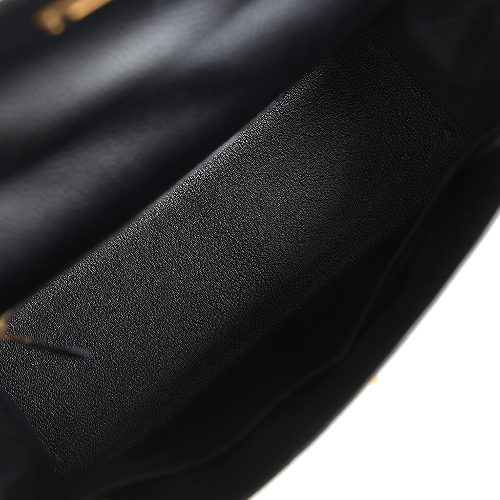 Vintage Kelly Sellier 35 Black Ardennes Gold Hardware