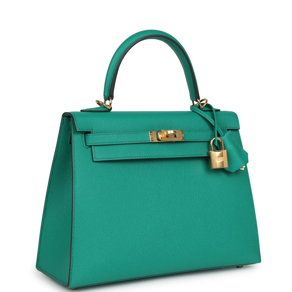 Kelly Sellier 25 Vert Jade Epsom Gold Hardware