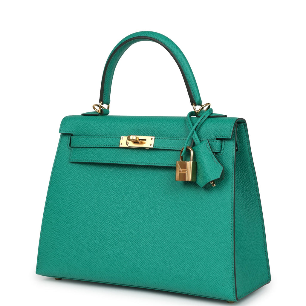 Kelly Sellier 25 Vert Jade Epsom Gold Hardware