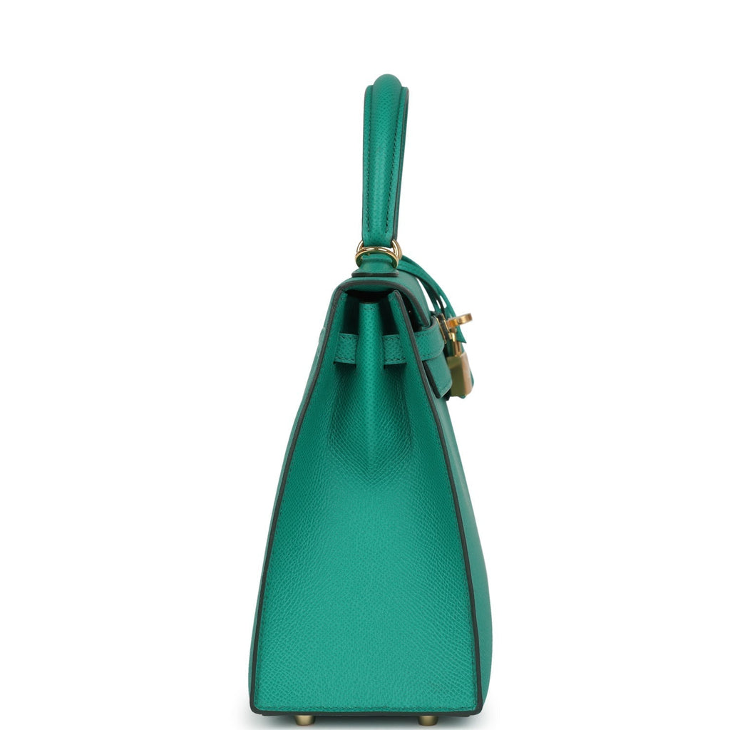 Kelly Sellier 25 Vert Jade Epsom Gold Hardware