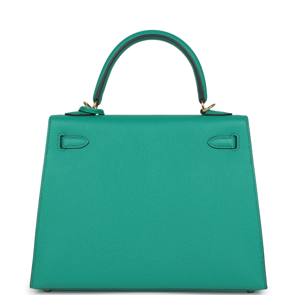 Kelly Sellier 25 Vert Jade Epsom Gold Hardware