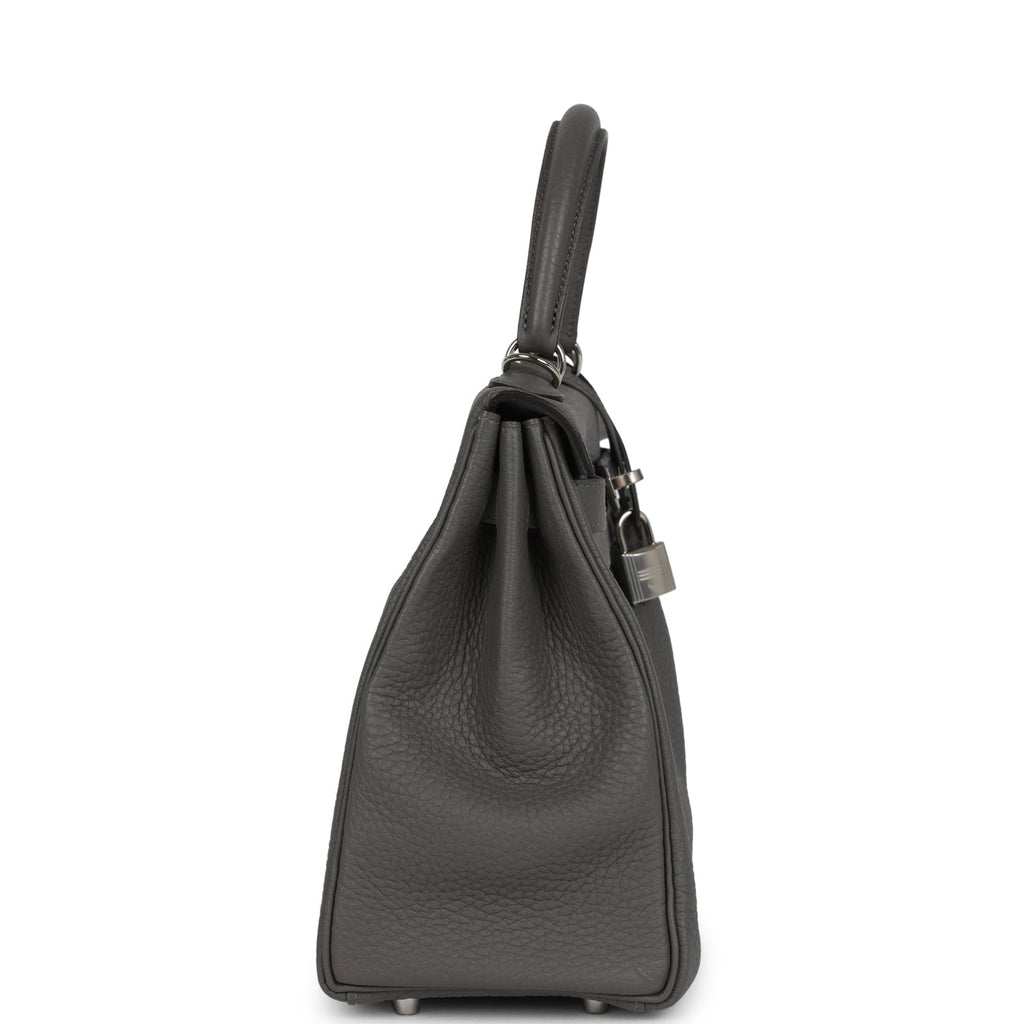 Kelly Retourne 28 Gris Meyer Clemence Palladium Hardware