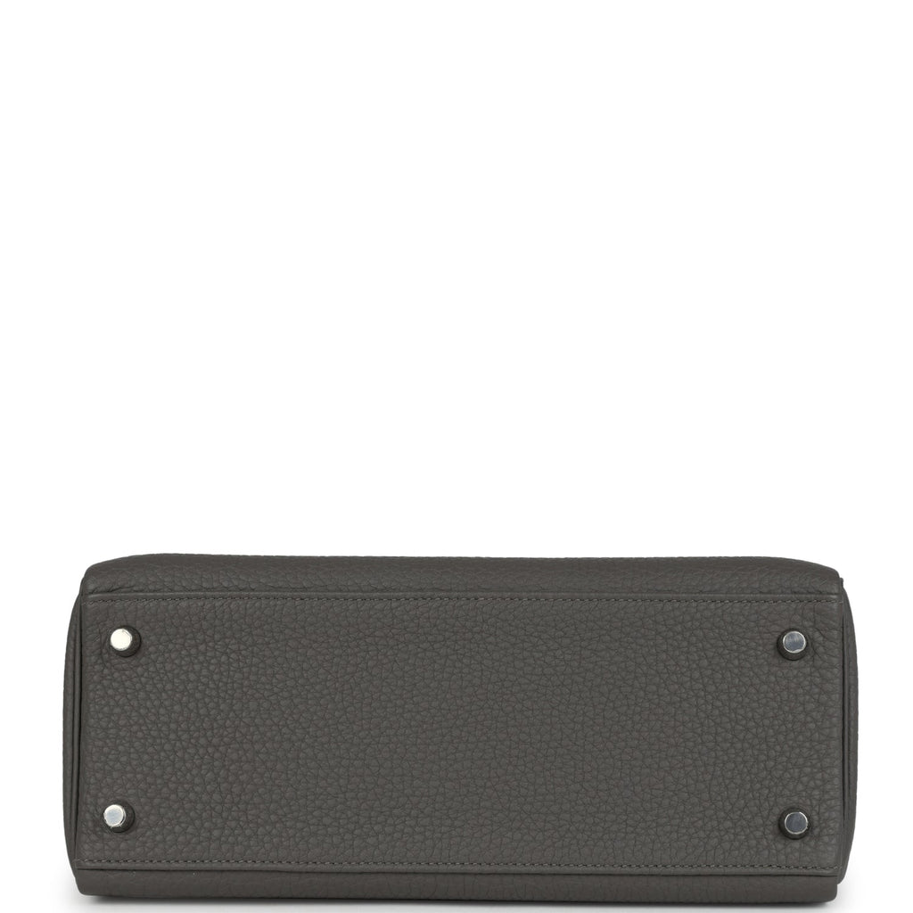 Kelly Retourne 28 Gris Meyer Clemence Palladium Hardware