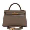 Kelly Sellier 20 Etoupe Epsom Gold Hardware