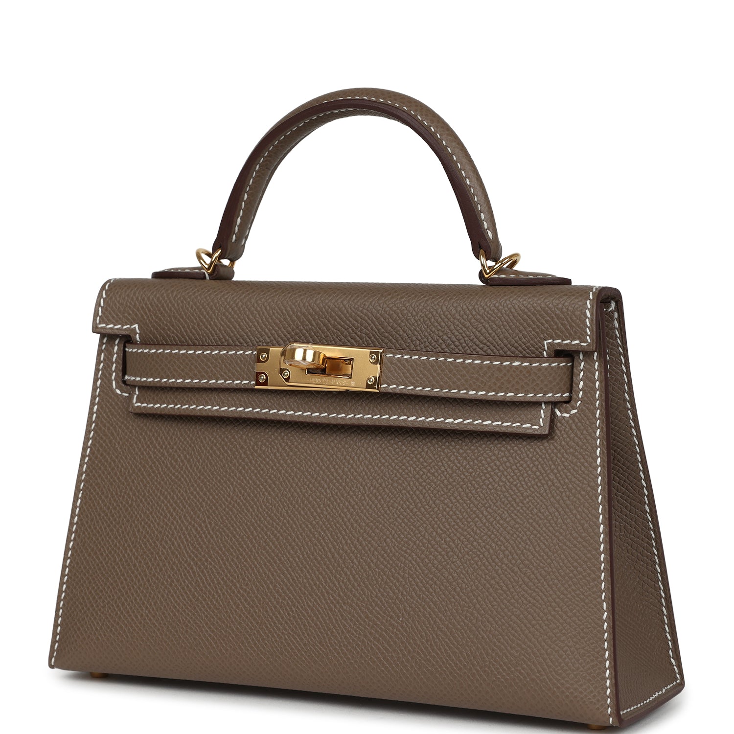 Kelly Sellier 20 Etoupe Epsom Gold Hardware