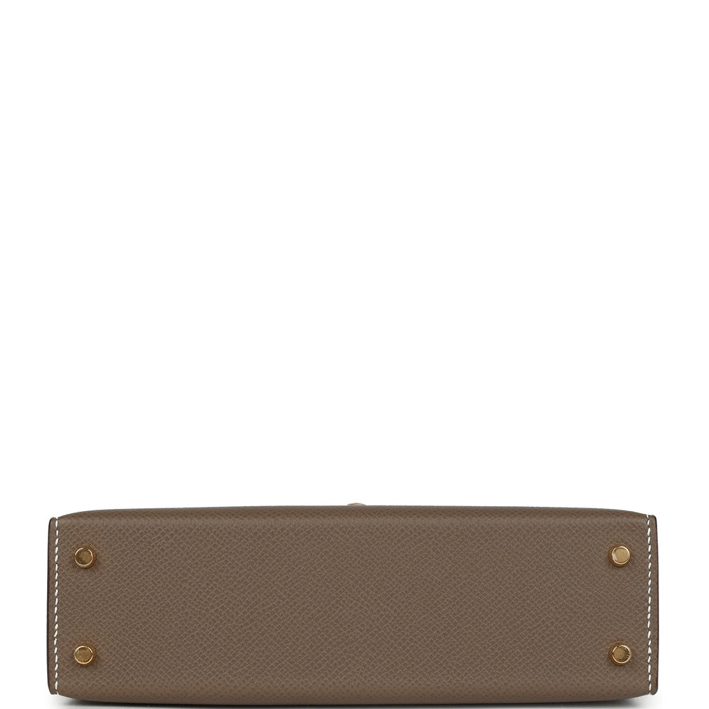 Kelly Sellier 20 Etoupe Epsom Gold Hardware
