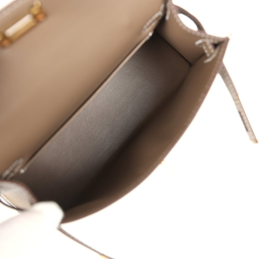 Kelly Sellier 20 Etoupe Epsom Gold Hardware