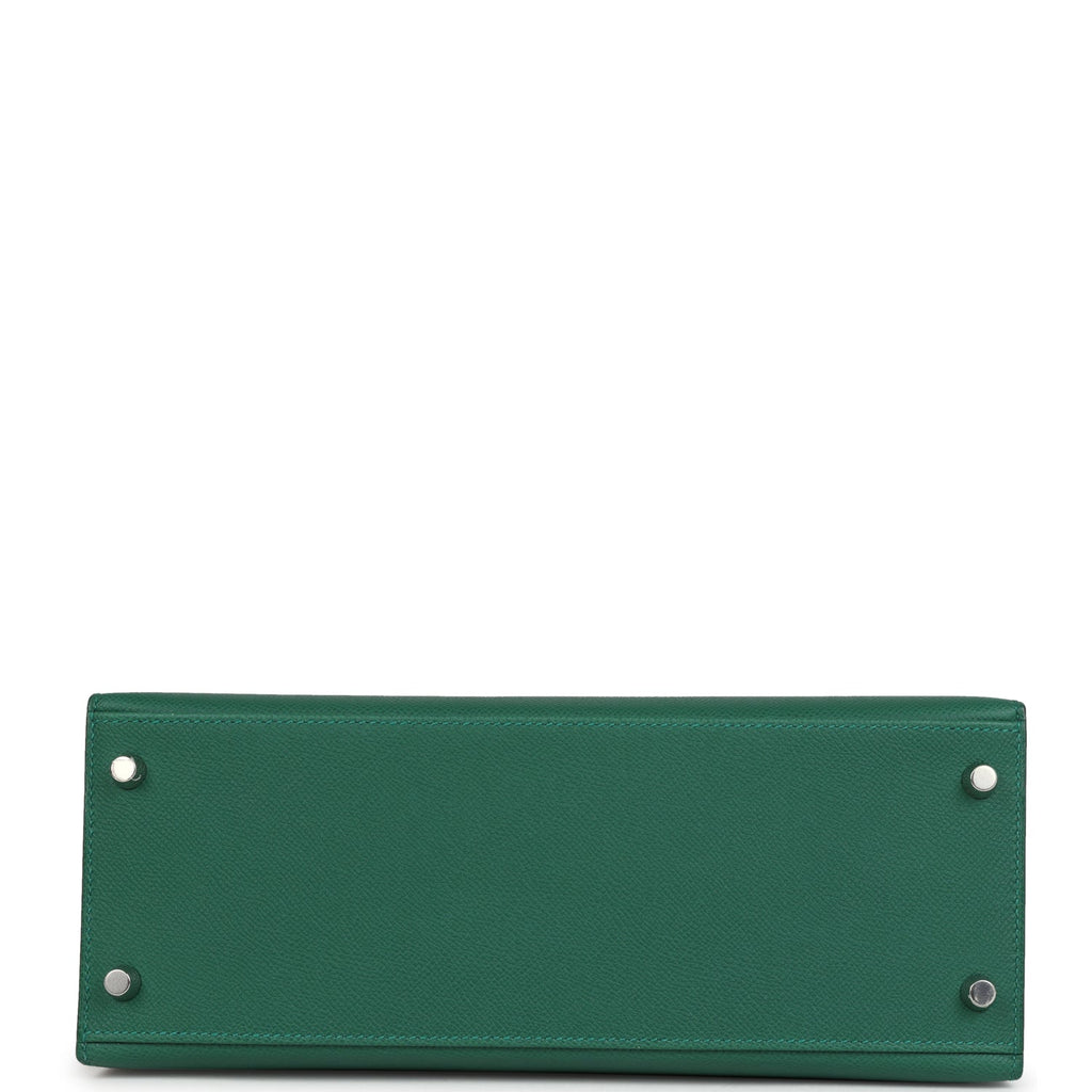 Kelly Sellier 28 Vert Moyen Epsom Palladium Hardware