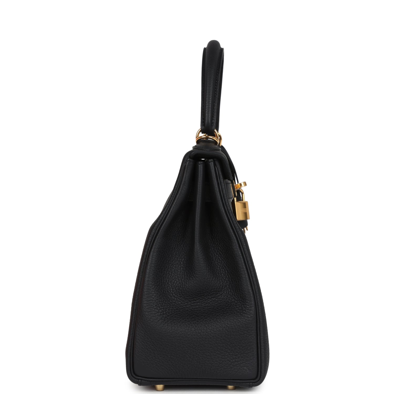 Kelly Retourne 28 Black Togo Gold Hardware