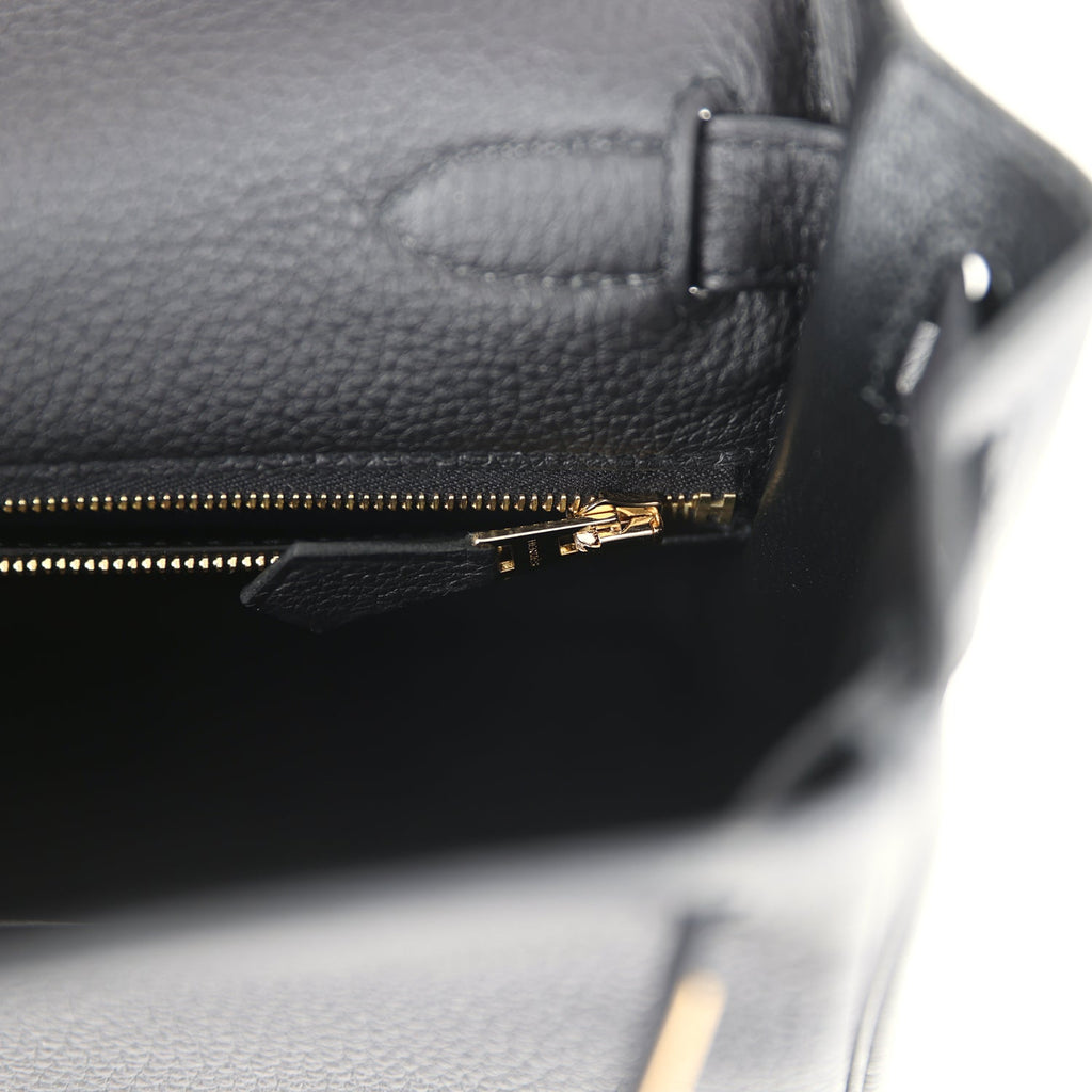Kelly Retourne 28 Black Togo Gold Hardware