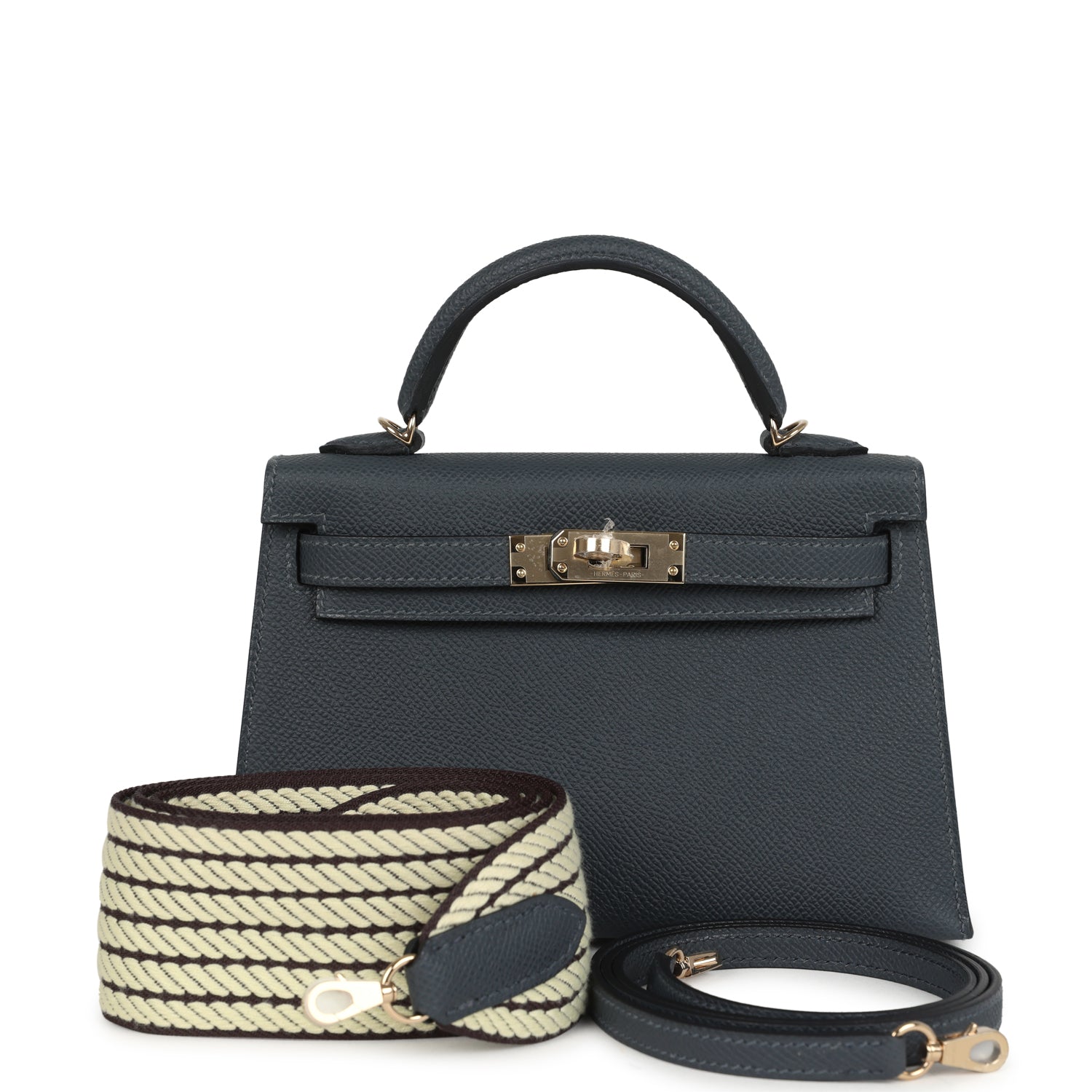 Kelly Sellier 20 Gris Misty Epsom Permabrass Hardware